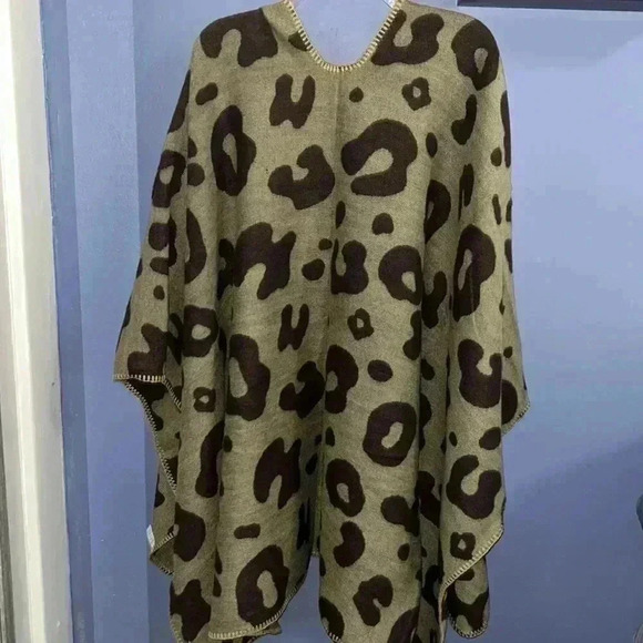Leopard poncho reversible, one size - Picture 2 of 5